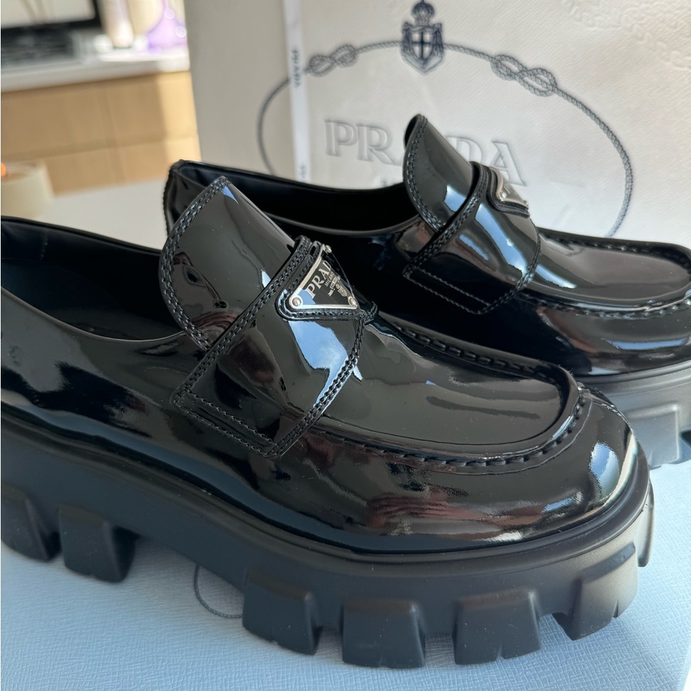 Prada Black Patent Leather Loafers - image 2